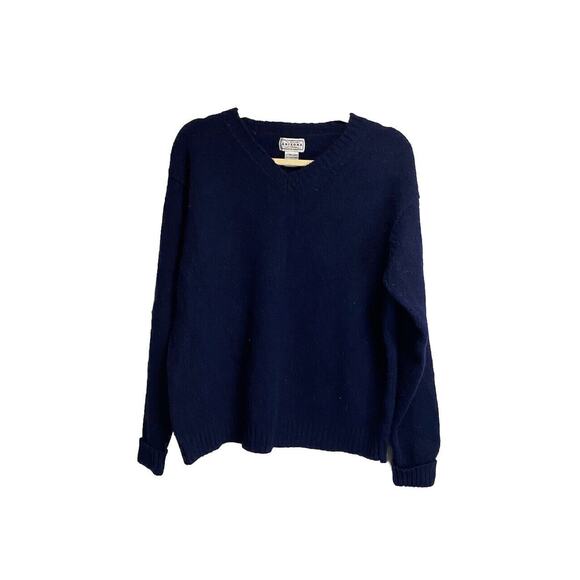 Arizona Jean Company Women’s Pullover Sweater Size XL‎ Shetland Wool Navy V-Neck - Picture 1 of 3